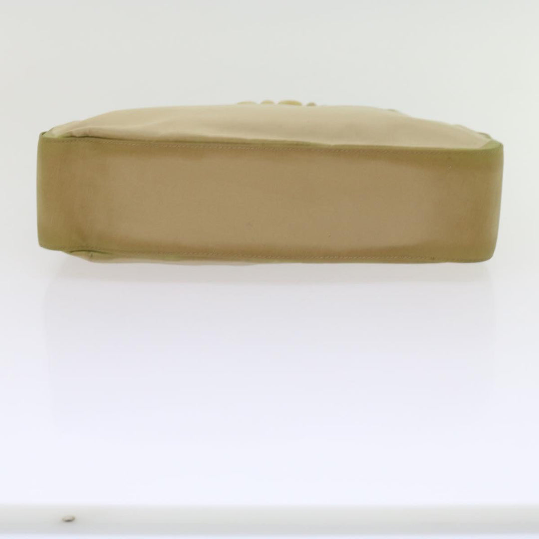 CHRISTIAN Dior Maris Pearl Shoulder Bag Nylon Khaki Auth bs10338