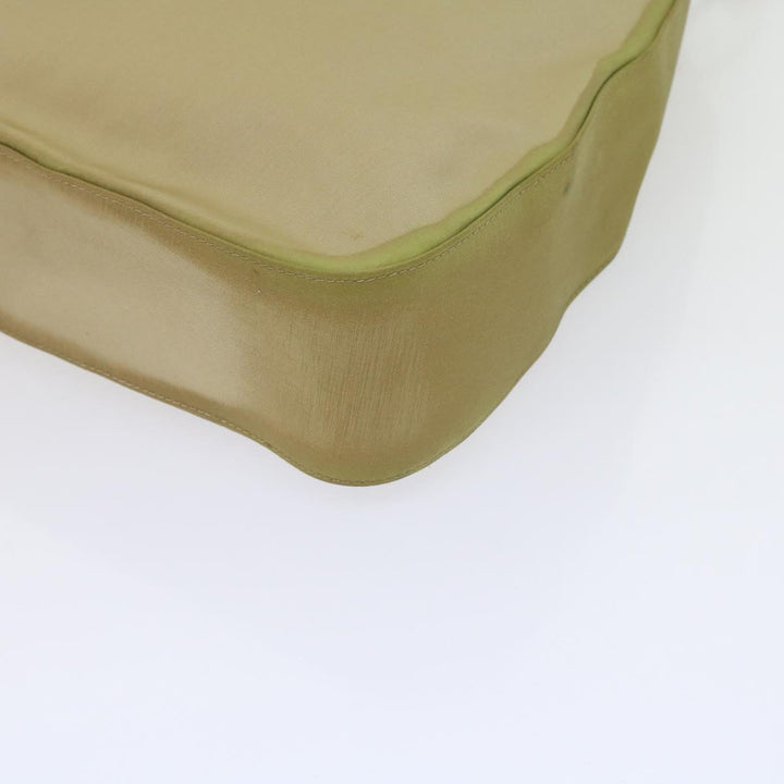 CHRISTIAN Dior Maris Pearl Shoulder Bag Nylon Khaki Auth bs10338