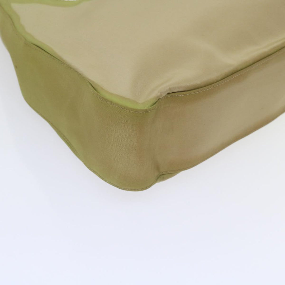 CHRISTIAN Dior Maris Pearl Shoulder Bag Nylon Khaki Auth bs10338