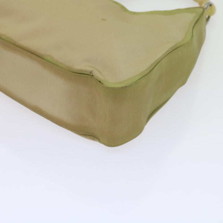 CHRISTIAN Dior Maris Pearl Shoulder Bag Nylon Khaki Auth bs10338