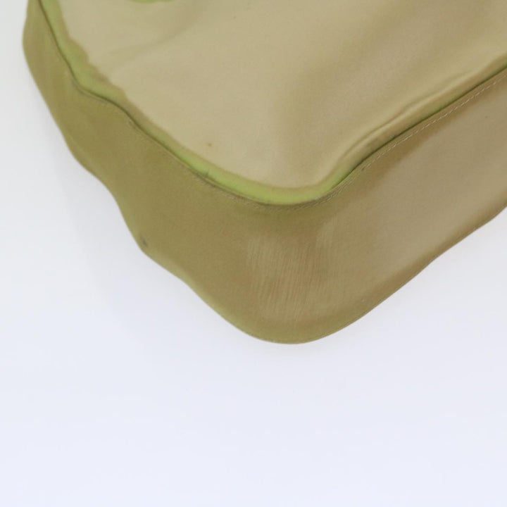 CHRISTIAN Dior Maris Pearl Shoulder Bag Nylon Khaki Auth bs10338