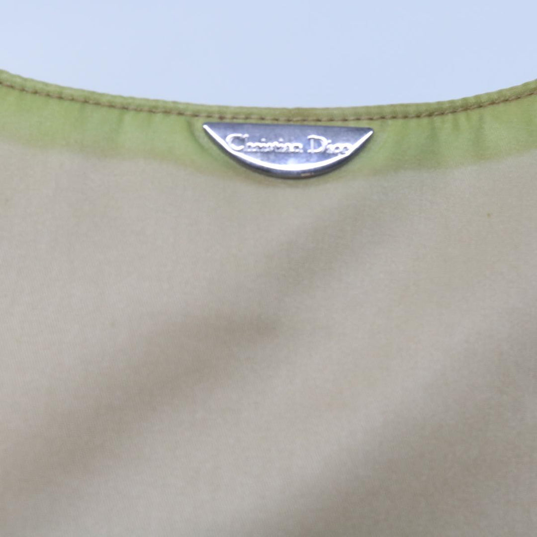 CHRISTIAN Dior Maris Pearl Shoulder Bag Nylon Khaki Auth bs10338