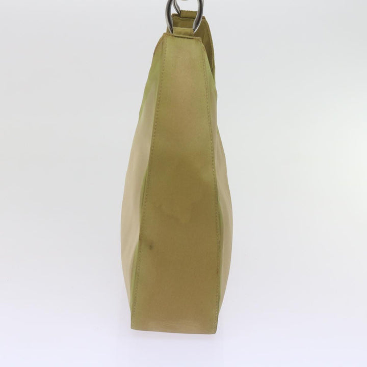 CHRISTIAN Dior Maris Pearl Shoulder Bag Nylon Khaki Auth bs10338