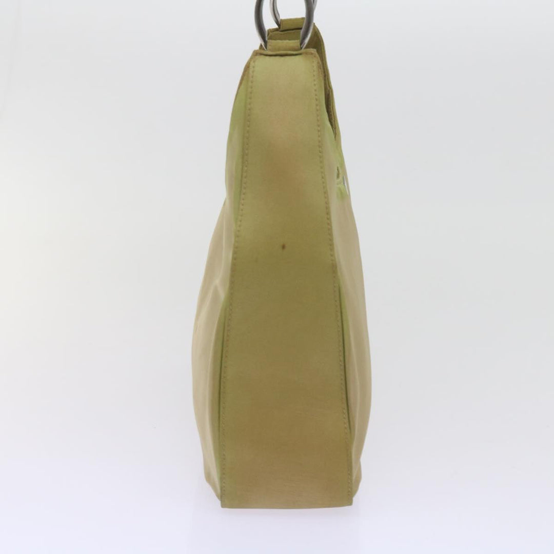 CHRISTIAN Dior Maris Pearl Shoulder Bag Nylon Khaki Auth bs10338