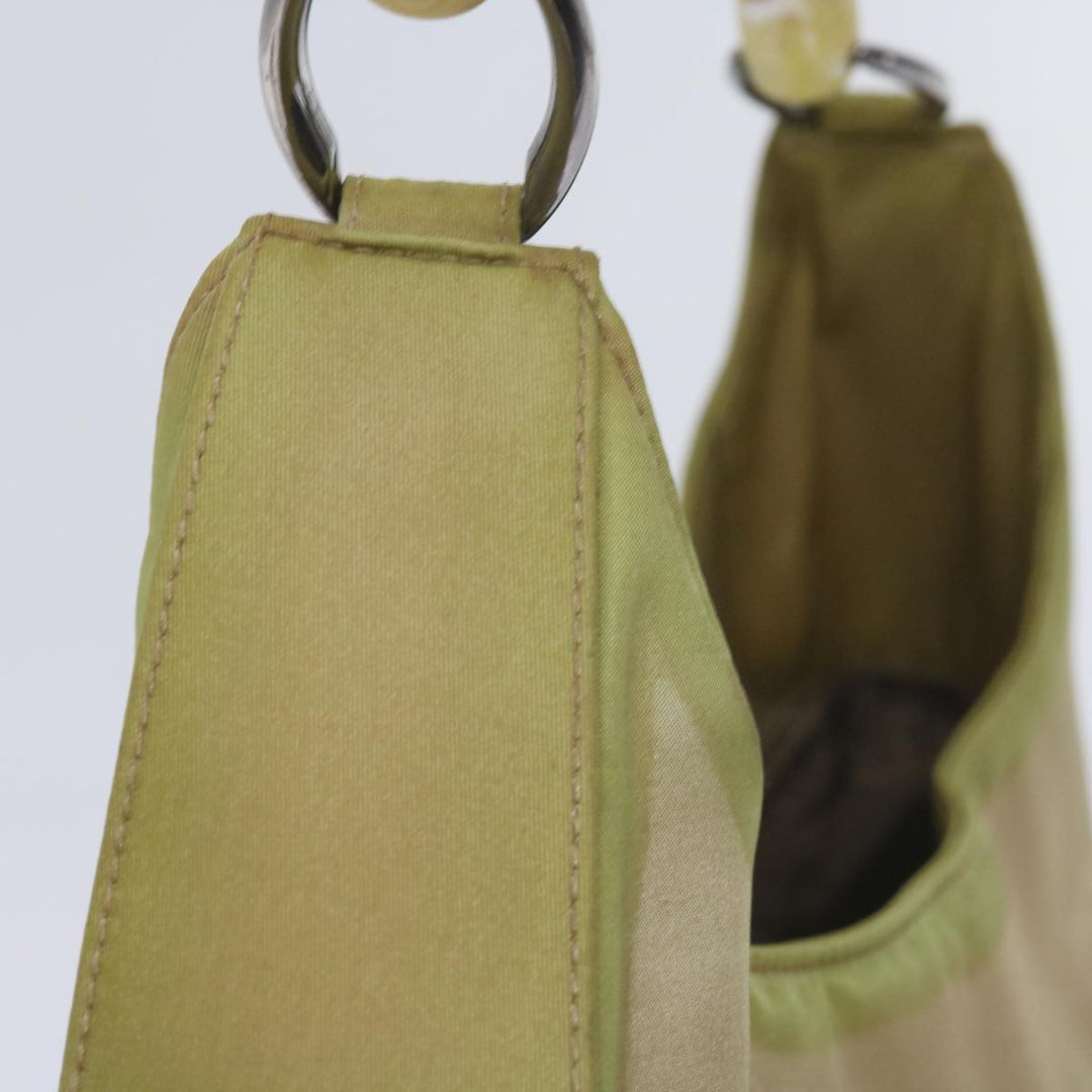 CHRISTIAN Dior Maris Pearl Shoulder Bag Nylon Khaki Auth bs10338