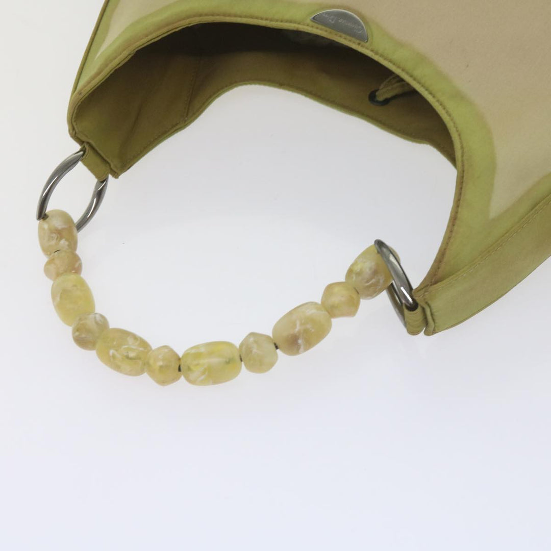 CHRISTIAN Dior Maris Pearl Shoulder Bag Nylon Khaki Auth bs10338