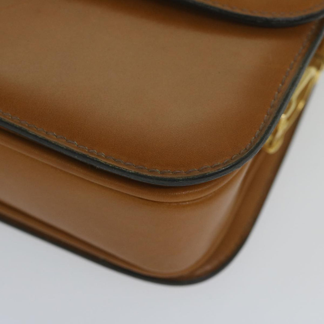 Celine Shoulder Bag Leather Brown  10354