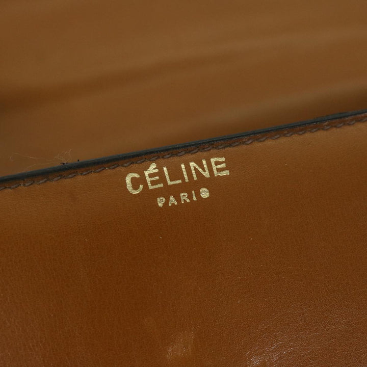 Celine Shoulder Bag Leather Brown  10354