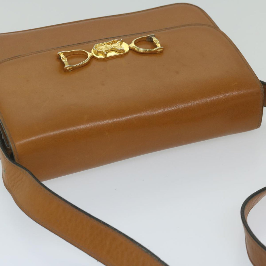 Celine Shoulder Bag Leather Brown  10354