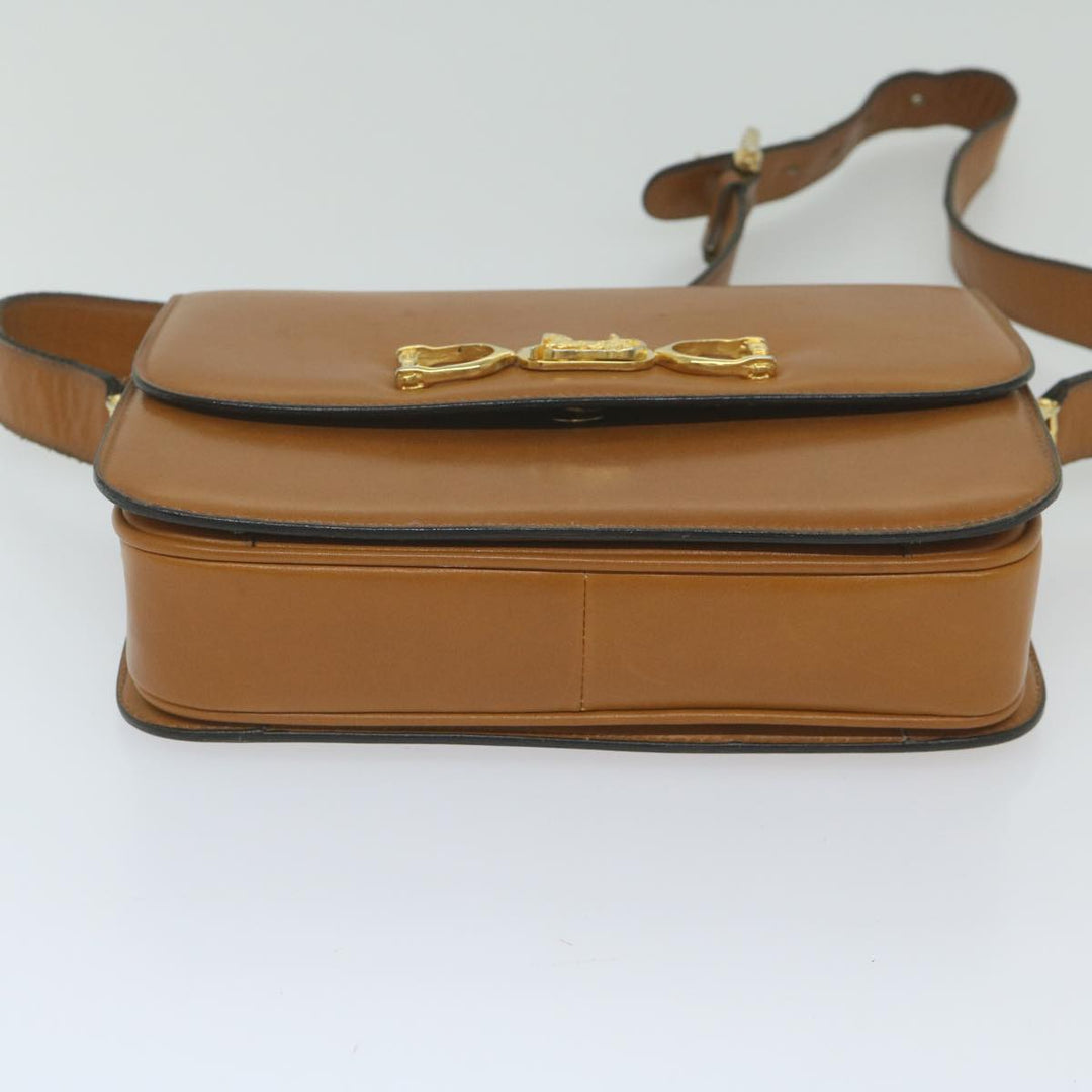 Celine Shoulder Bag Leather Brown  10354