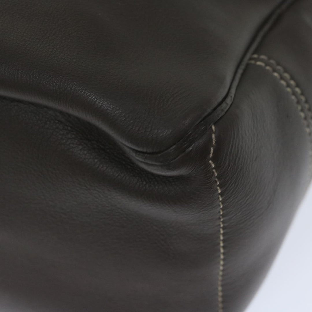 Celine Hand Bag Leather Brown  10411