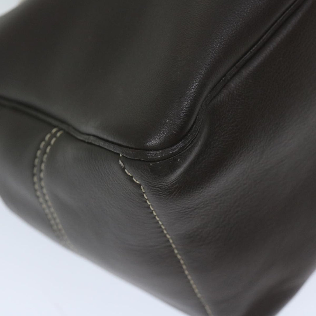Celine Hand Bag Leather Brown  10411