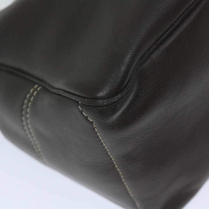Celine Hand Bag Leather Brown  10411