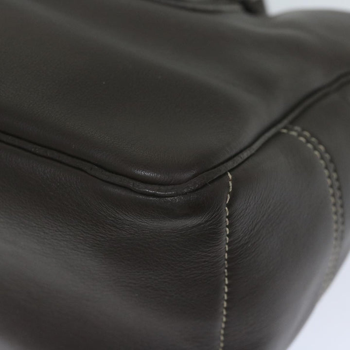 Celine Hand Bag Leather Brown  10411