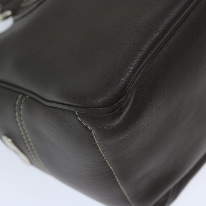 Celine Hand Bag Leather Brown  10411
