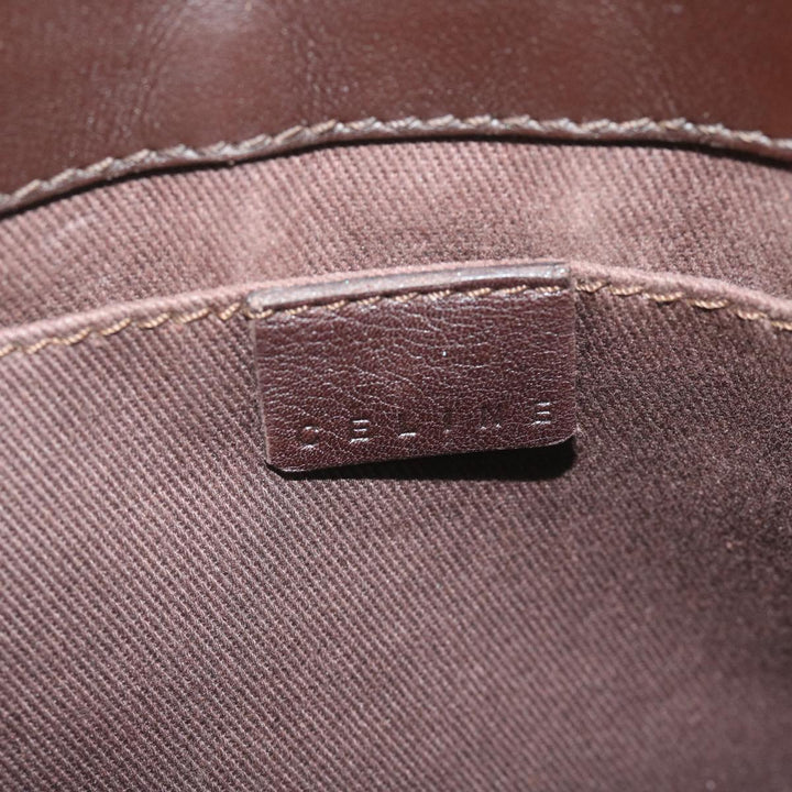 Celine Hand Bag Leather Brown  10411