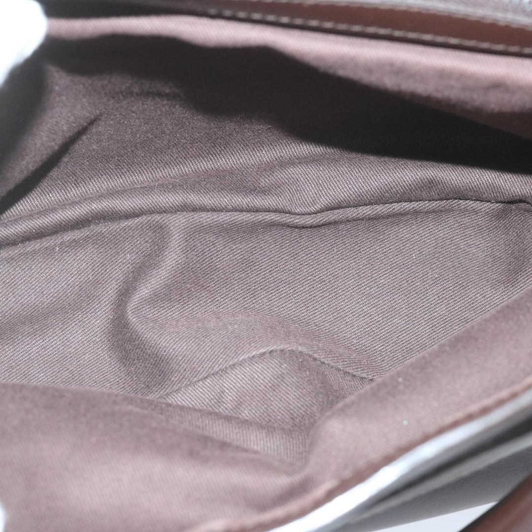 Celine Hand Bag Leather Brown  10411