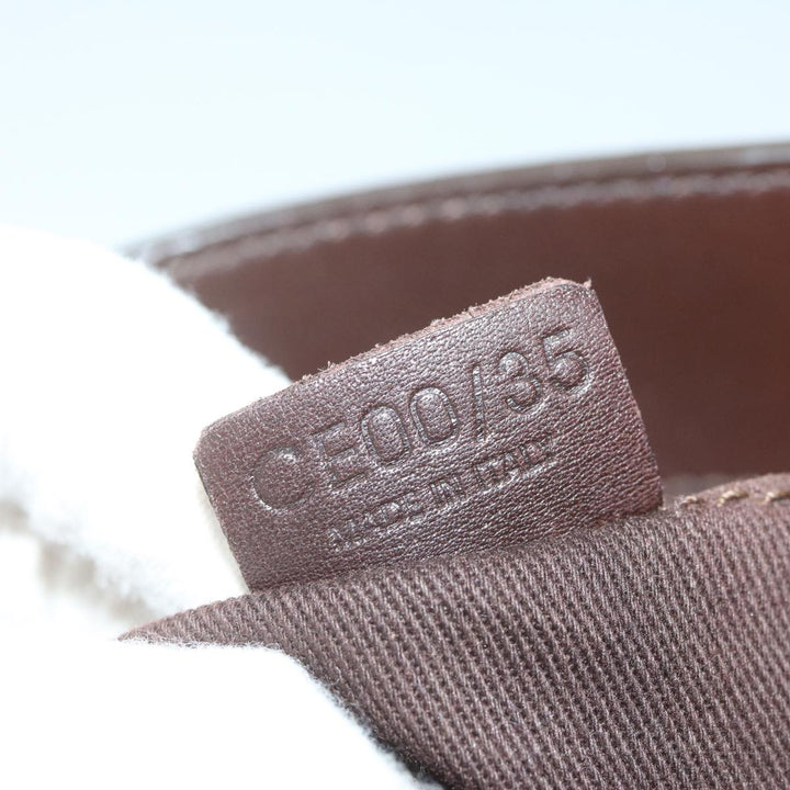 Celine Hand Bag Leather Brown  10411