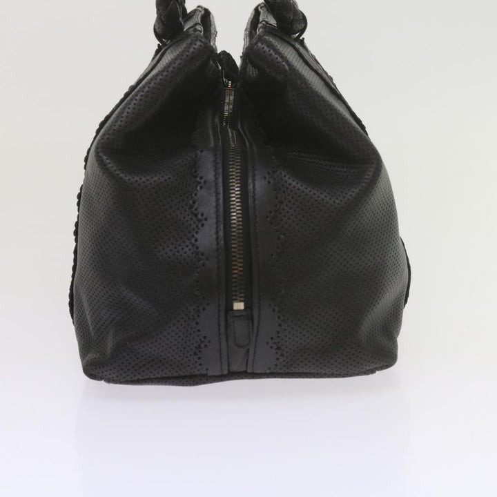 Bottega veneta Hand Bag Leather Black Auth bs10420