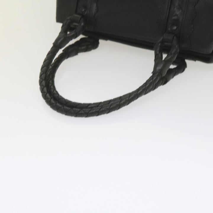 Bottega veneta Hand Bag Leather Black Auth bs10420