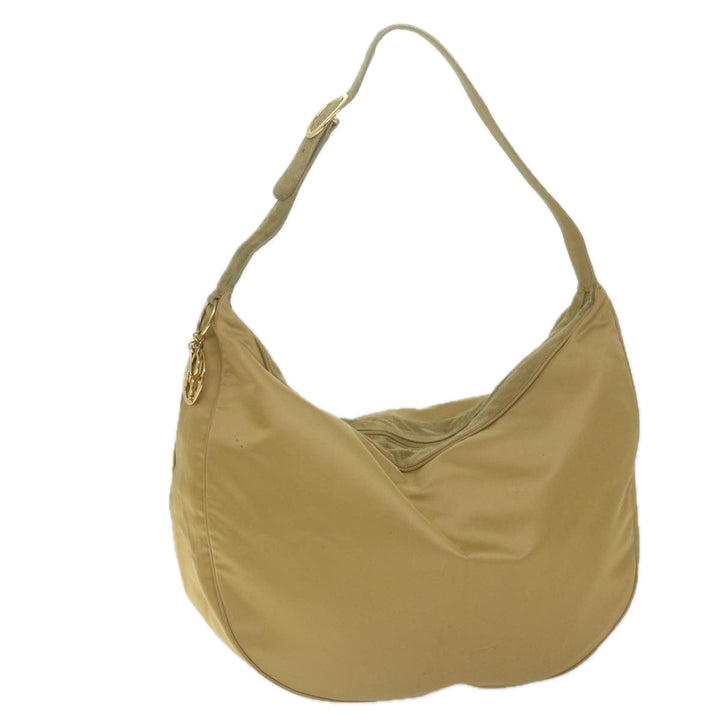 CHRISTIAN Top quality Dior Shoulder Bag Nylon Beige Auth bs10499