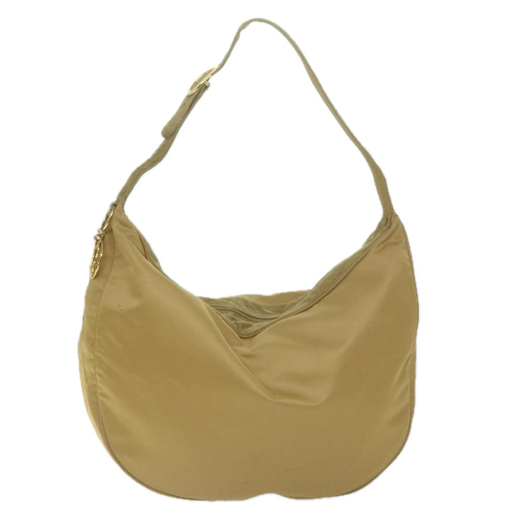 CHRISTIAN Top quality Dior Shoulder Bag Nylon Beige Auth bs10499