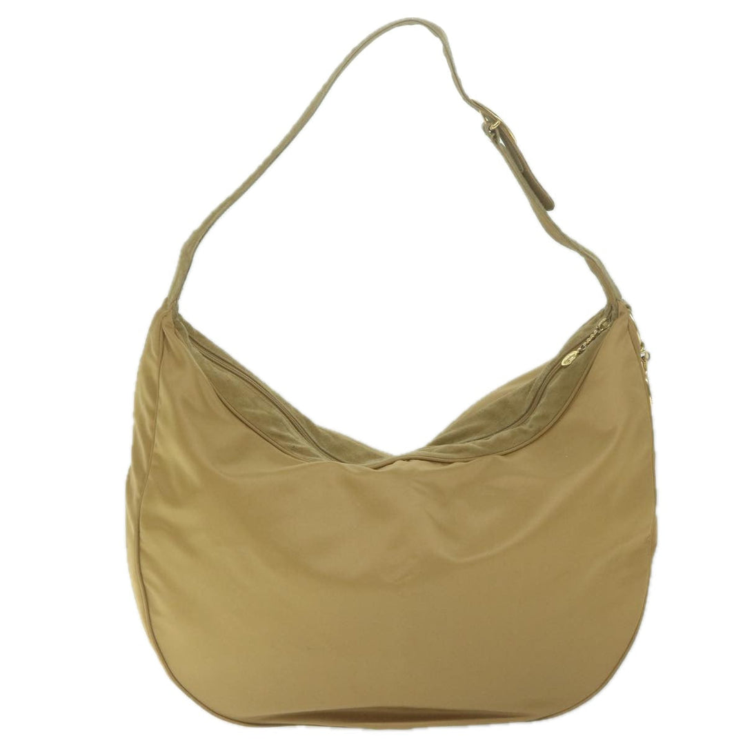 CHRISTIAN Top quality Dior Shoulder Bag Nylon Beige Auth bs10499