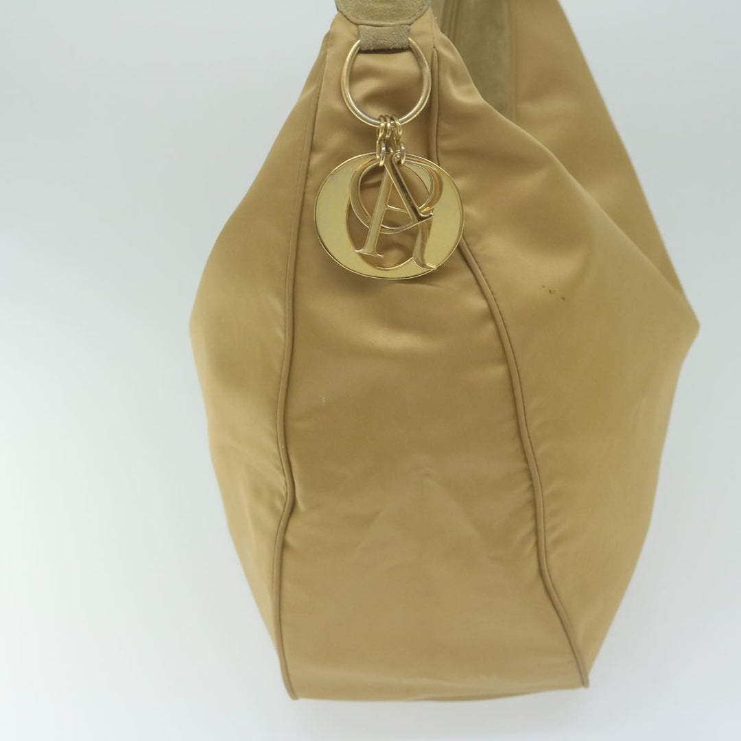 CHRISTIAN Top quality Dior Shoulder Bag Nylon Beige Auth bs10499