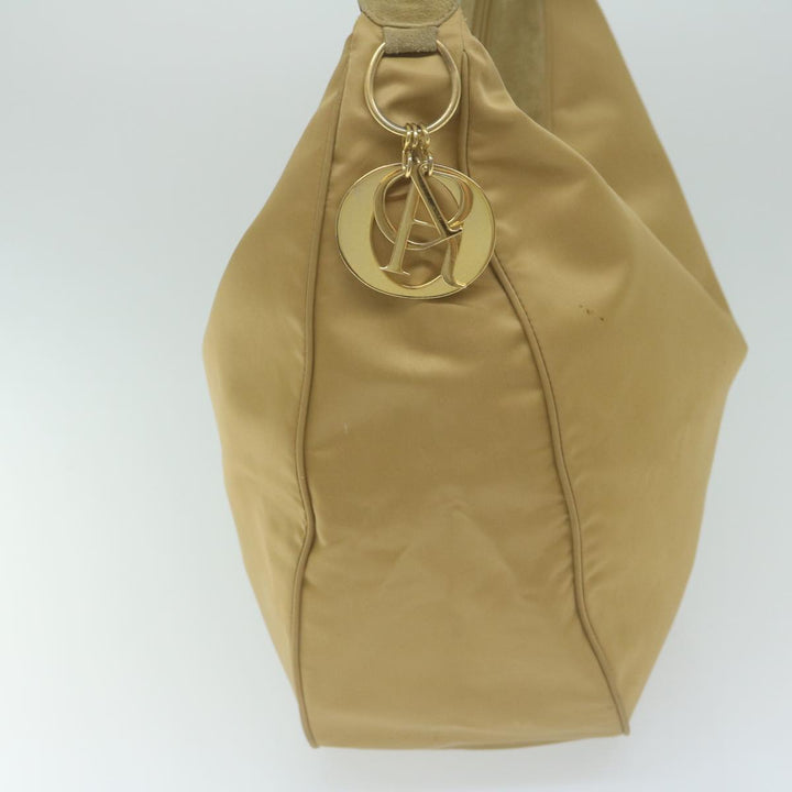 CHRISTIAN Top quality Dior Shoulder Bag Nylon Beige Auth bs10499