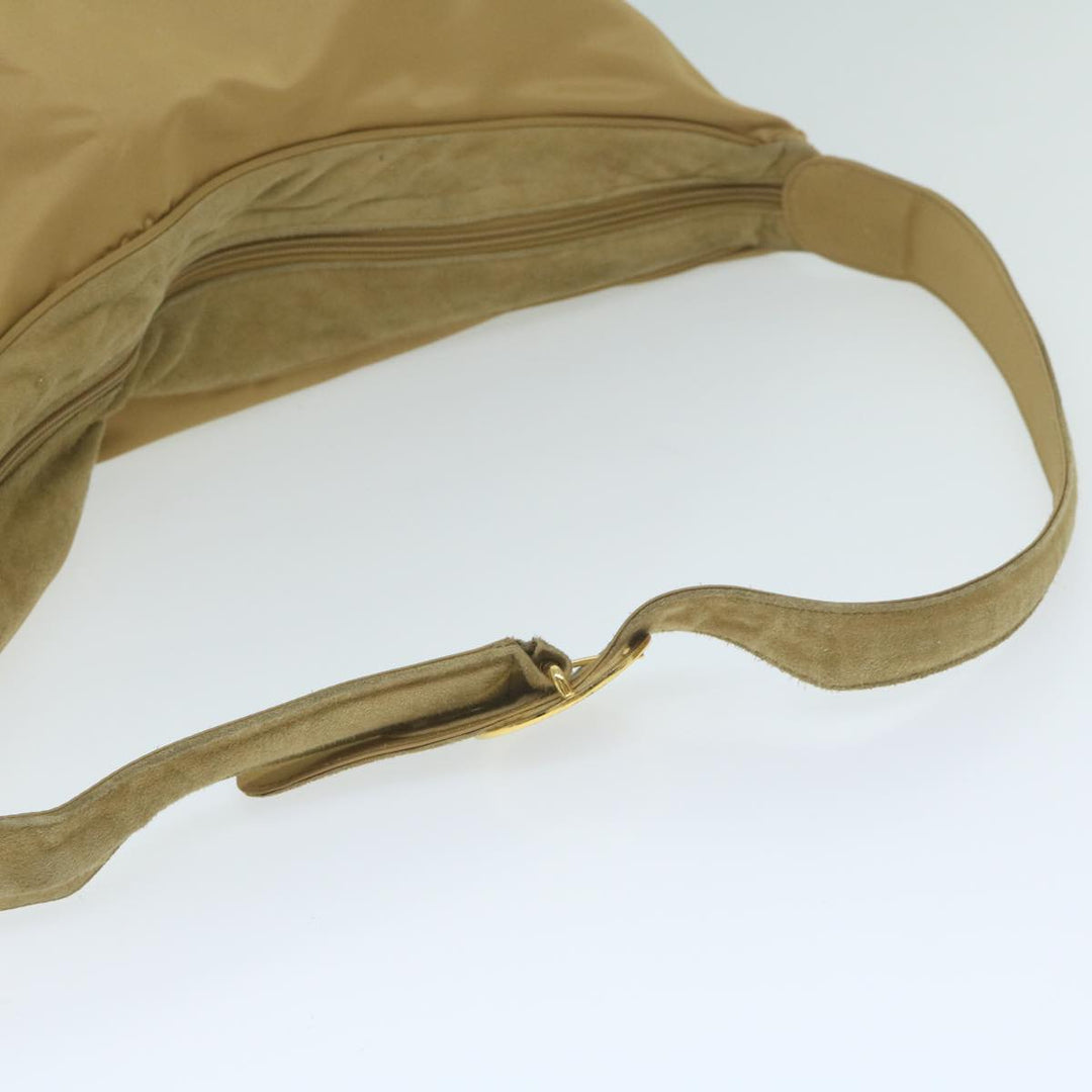 CHRISTIAN Top quality Dior Shoulder Bag Nylon Beige Auth bs10499