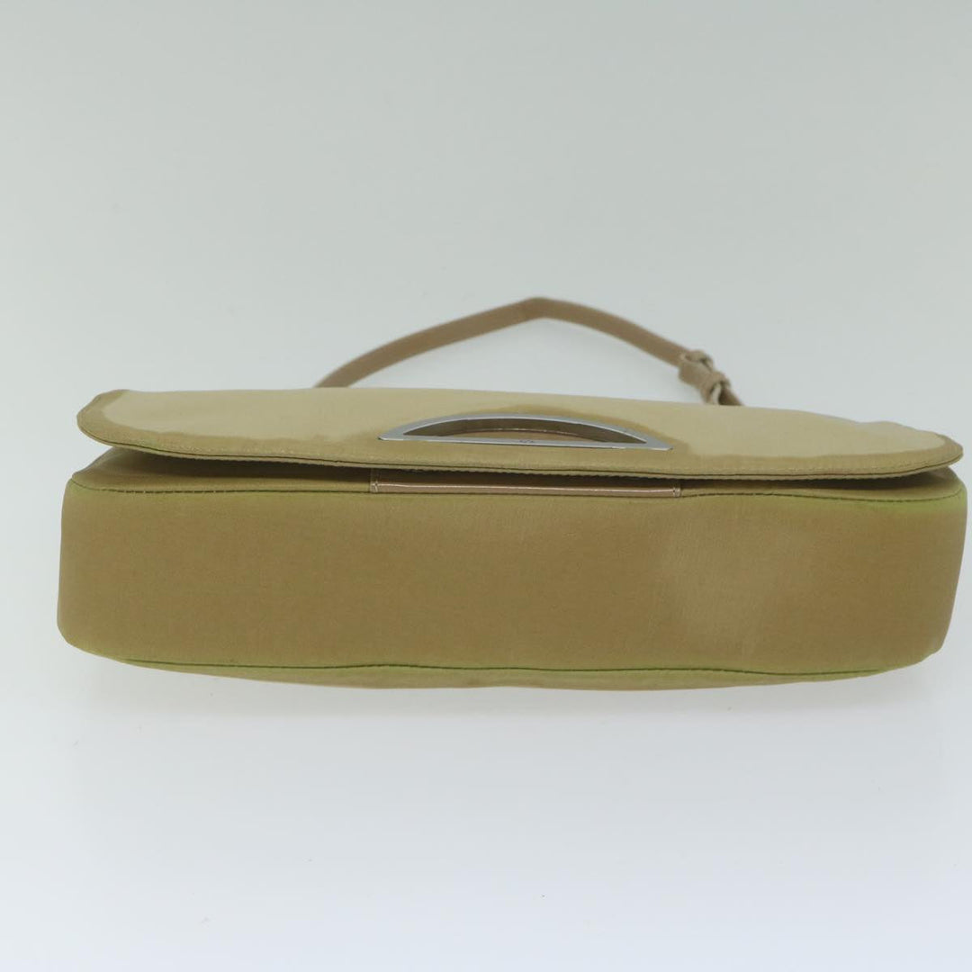 CHRISTIAN Top quality Dior Maris Pearl Shoulder Bag Nylon Khaki Auth bs10532