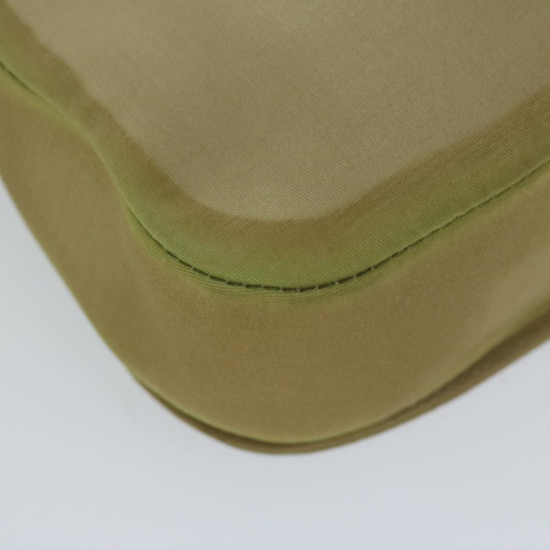 CHRISTIAN Top quality Dior Maris Pearl Shoulder Bag Nylon Khaki Auth bs10532