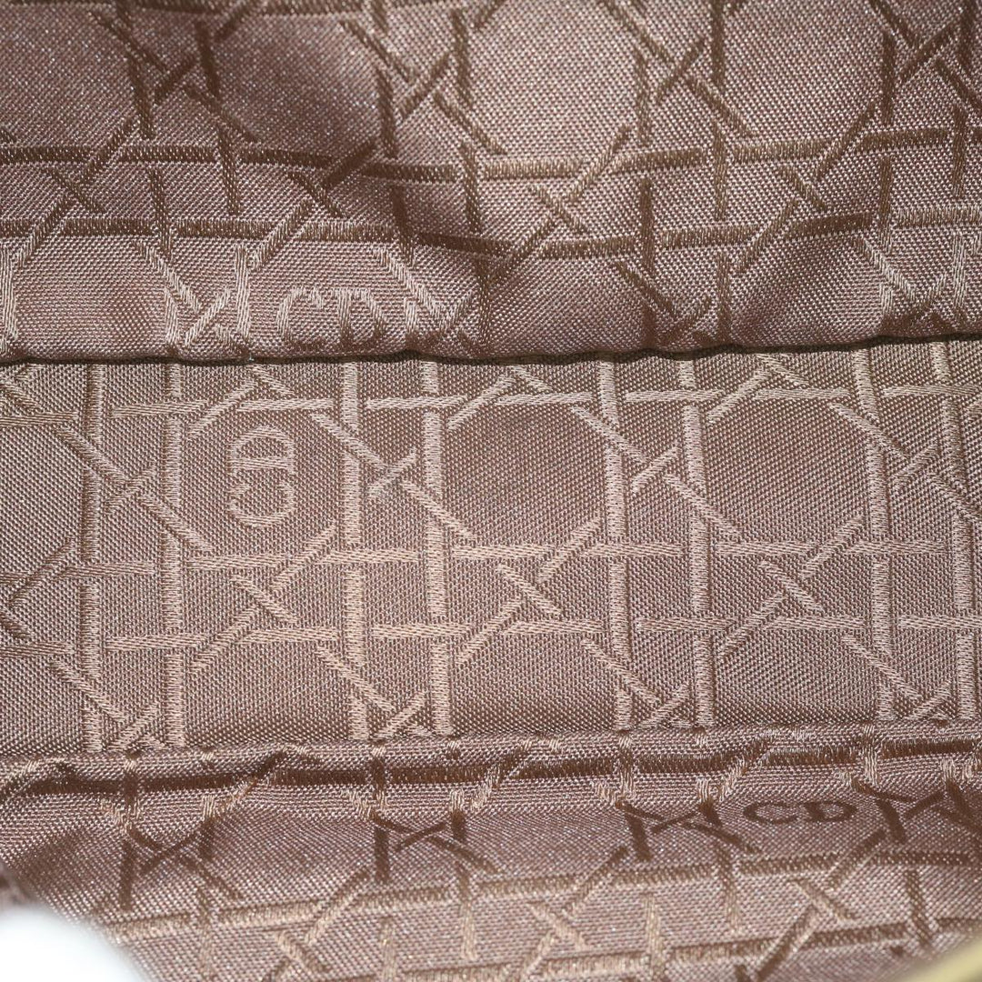 CHRISTIAN Top quality Dior Maris Pearl Shoulder Bag Nylon Khaki Auth bs10532
