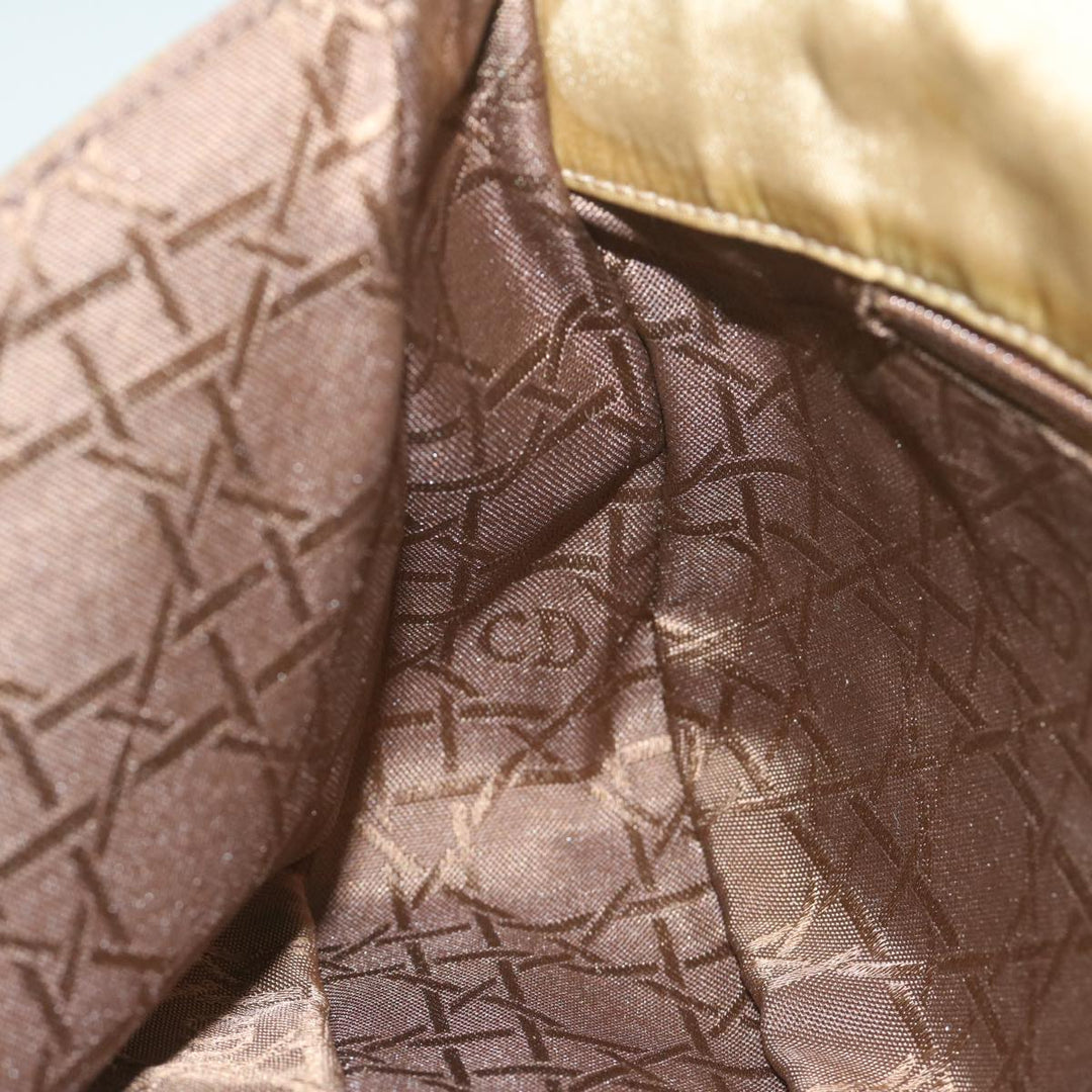 CHRISTIAN Top quality Dior Maris Pearl Shoulder Bag Nylon Khaki Auth bs10532