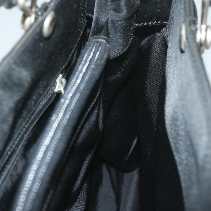 CHRISTIAN Top quality Dior Hand Bag Nylon Black Auth bs10556