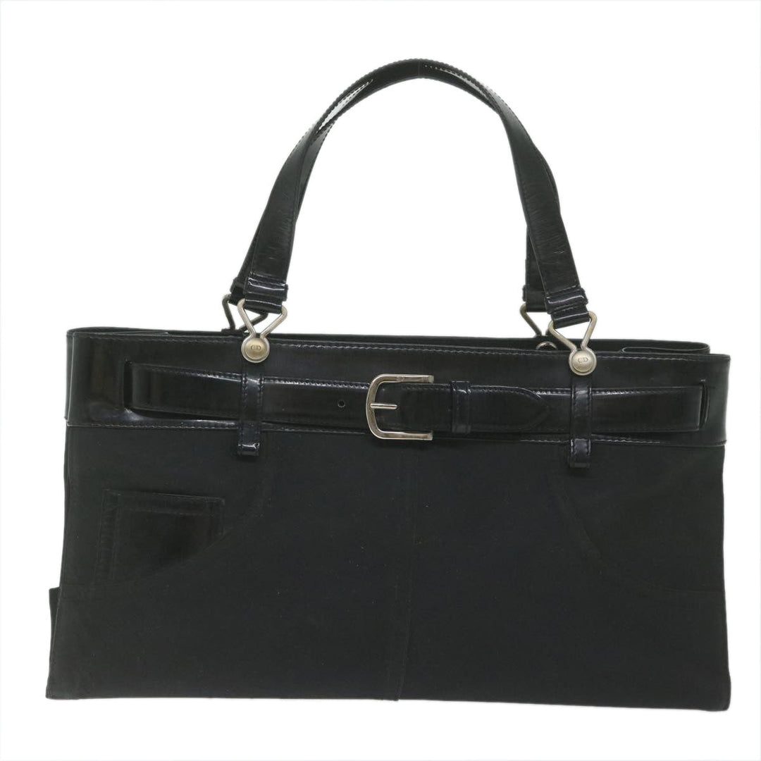 CHRISTIAN Top quality Dior Hand Bag Nylon Black Auth bs10556
