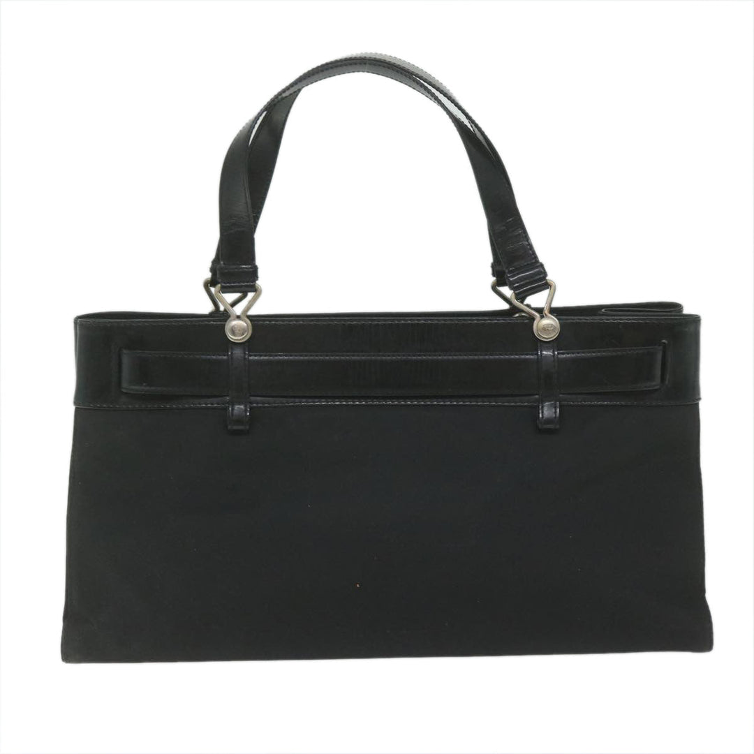 CHRISTIAN Top quality Dior Hand Bag Nylon Black Auth bs10556