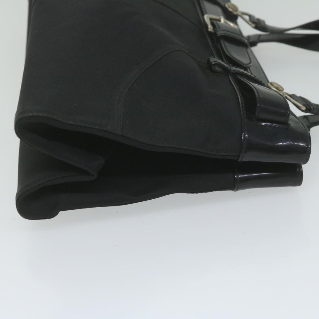 CHRISTIAN Top quality Dior Hand Bag Nylon Black Auth bs10556