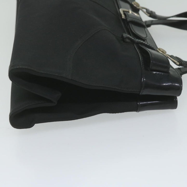 CHRISTIAN Top quality Dior Hand Bag Nylon Black Auth bs10556
