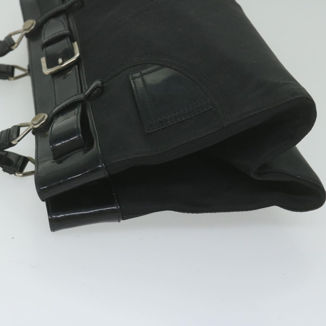 CHRISTIAN Top quality Dior Hand Bag Nylon Black Auth bs10556