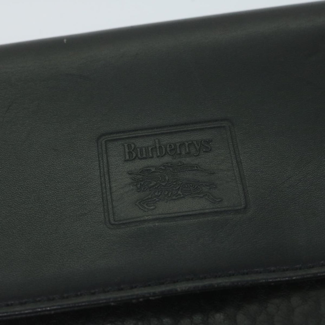 BurberrySs Shoulder Bag Leather Black Auth bs10626