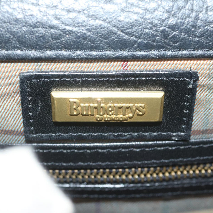 BurberrySs Shoulder Bag Leather Black Auth bs10626