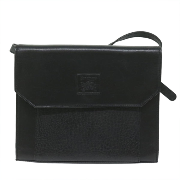 BurberrySs Shoulder Bag Leather Black Auth bs10626