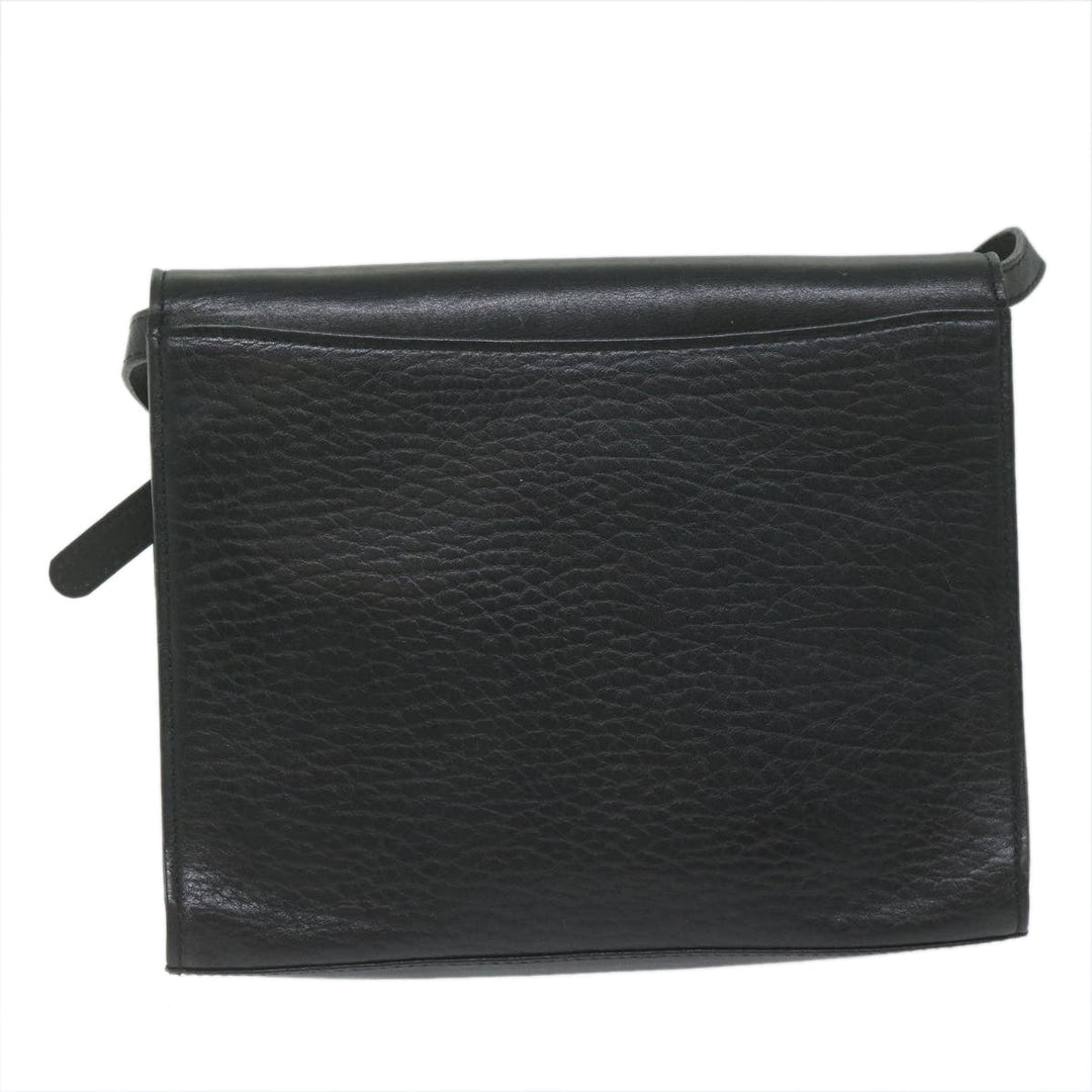 BurberrySs Shoulder Bag Leather Black Auth bs10626