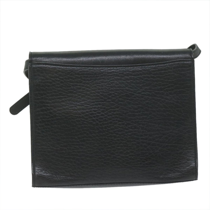 BurberrySs Shoulder Bag Leather Black Auth bs10626