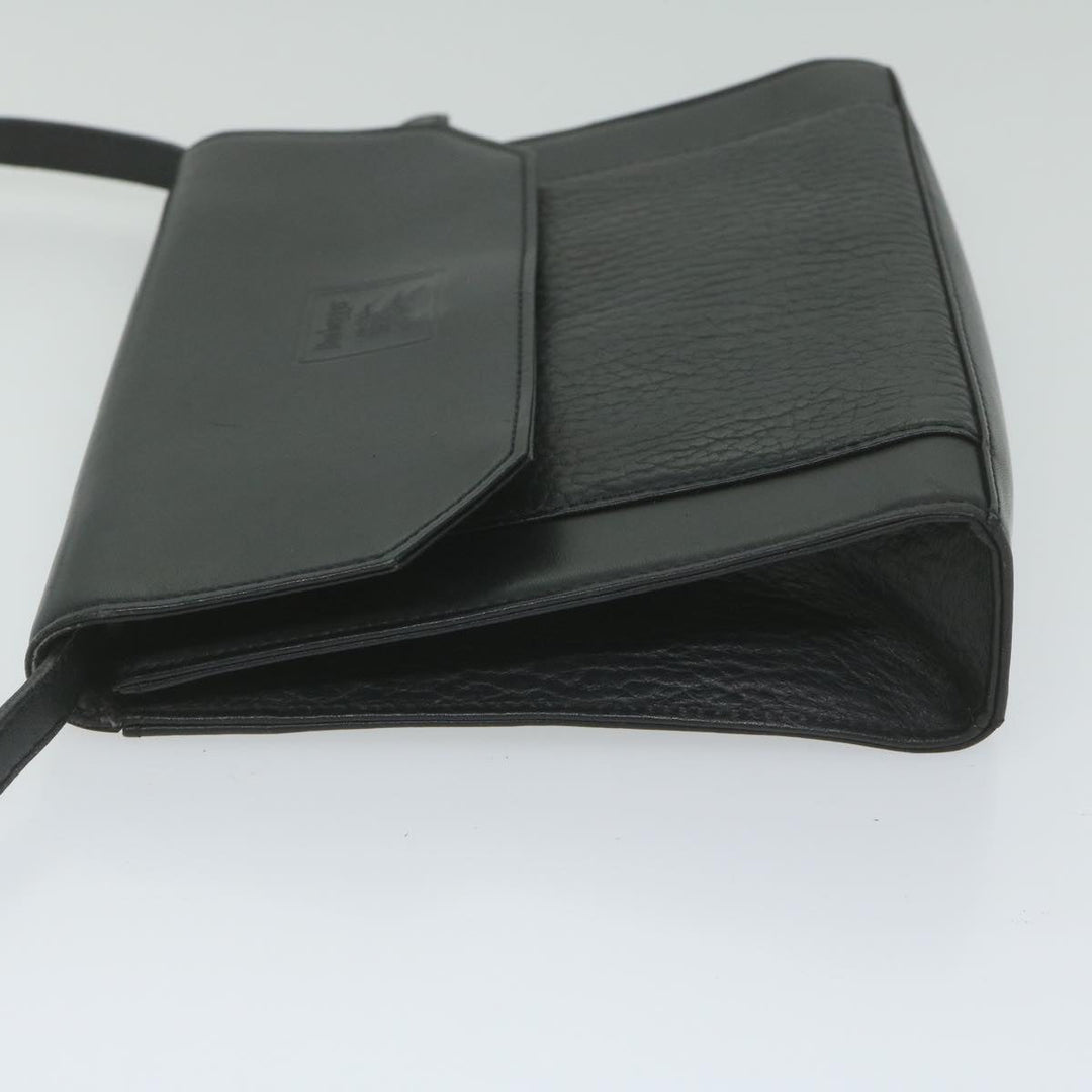 BurberrySs Shoulder Bag Leather Black Auth bs10626