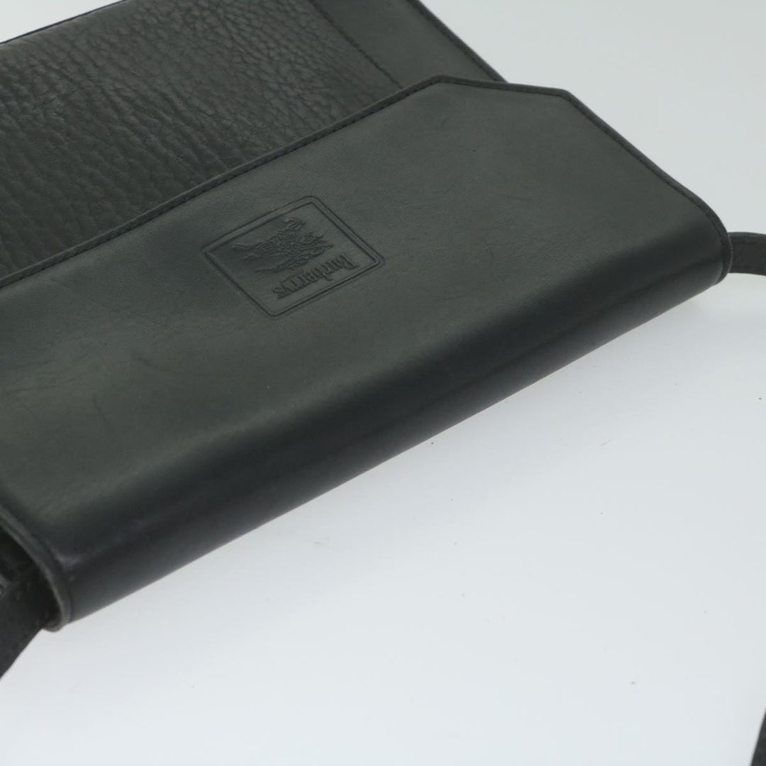 BurberrySs Shoulder Bag Leather Black Auth bs10626