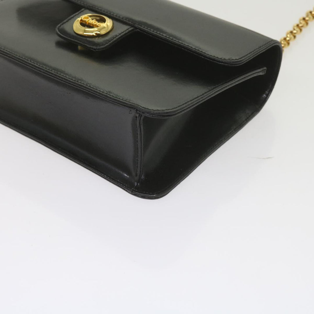 Chloe Chain Shoulder Bag Leather Black bs10630