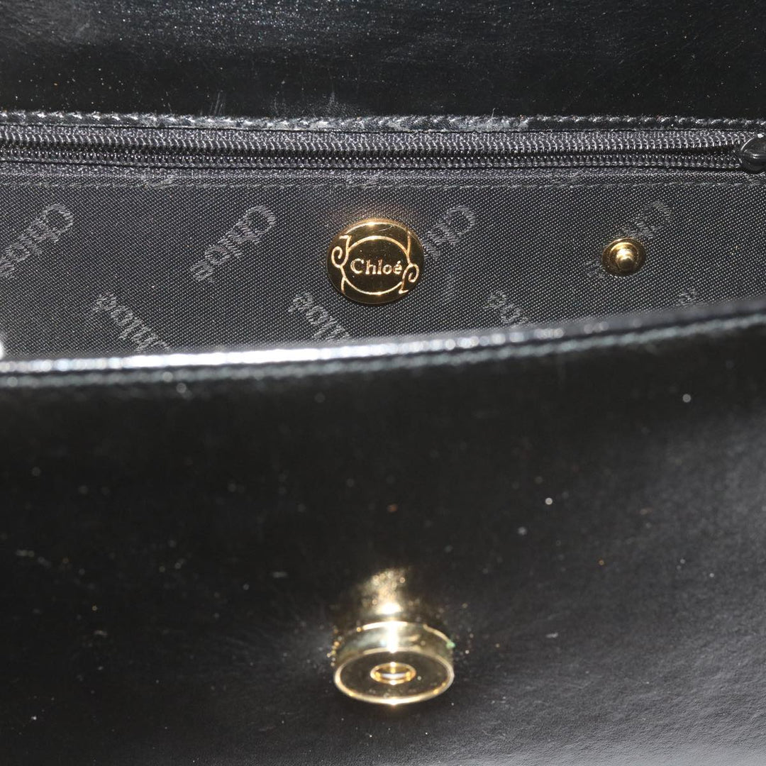 Chloe Chain Shoulder Bag Leather Black bs10630
