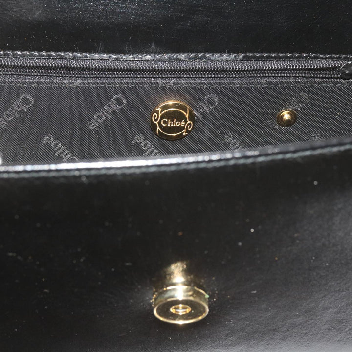 Chloe Chain Shoulder Bag Leather Black bs10630